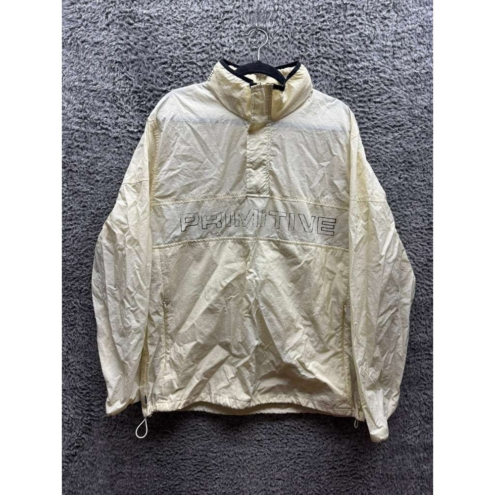 Primitive Skateboard Half-Zip Pullover Windbreaker Jacket Off-White Mens Size XL